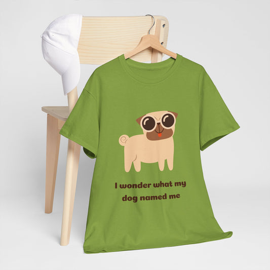 Quirky Funny Pug Unisex Cotton Tee