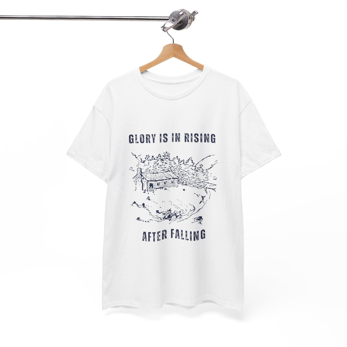 Glory Is In Rising Motivational Unisex Cotton Tee