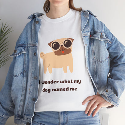 Quirky Funny Pug Unisex Cotton Tee