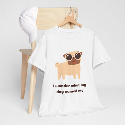 Quirky Funny Pug Unisex Cotton Tee