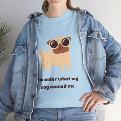 Quirky Funny Pug Unisex Cotton Tee