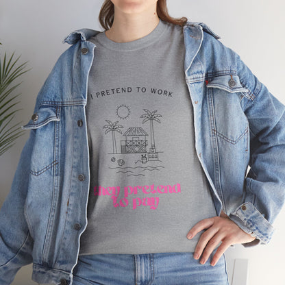 Pretend to Pay Office Humour Unisex Cotton Tee