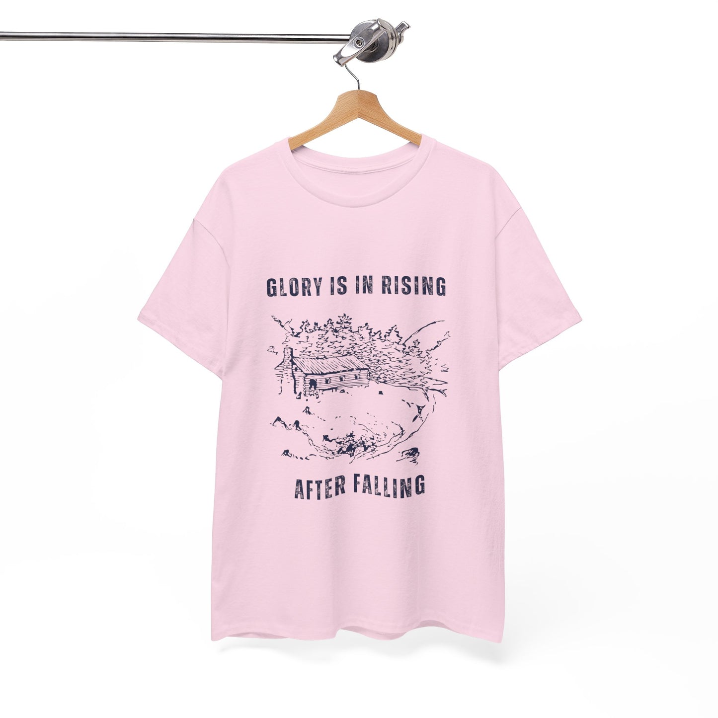 Glory Is In Rising Motivational Unisex Cotton Tee