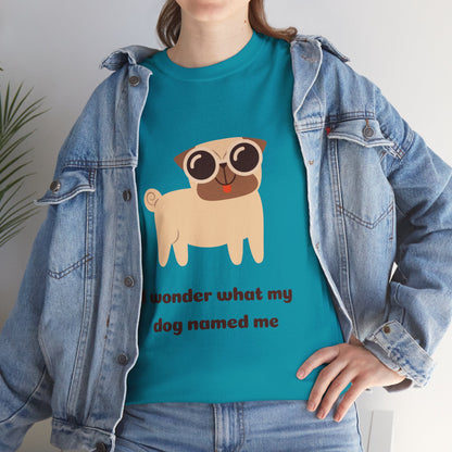 Quirky Funny Pug Unisex Cotton Tee