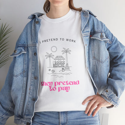 Pretend to Pay Office Humour Unisex Cotton Tee