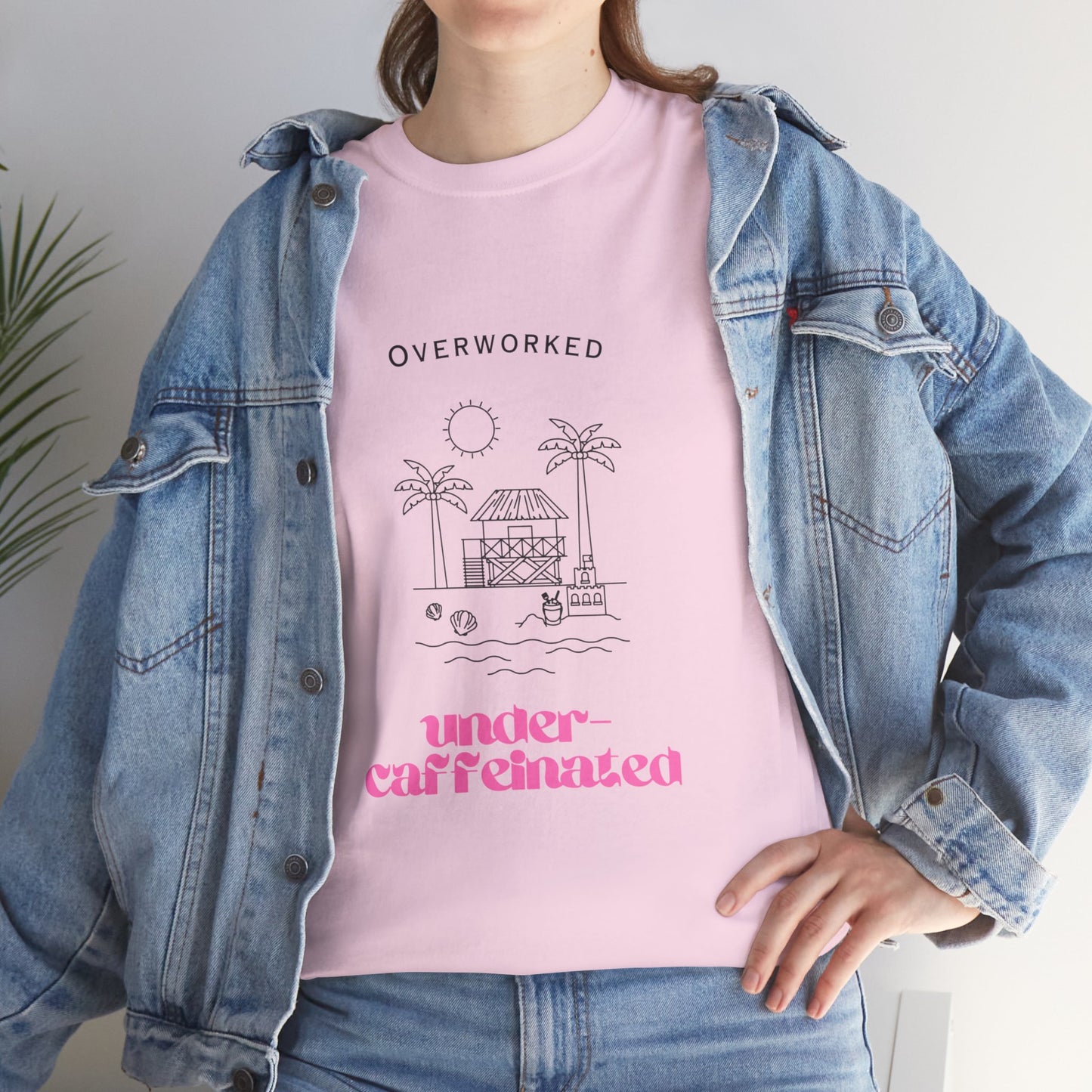 Overworked Office Humour Unisex Cotton Tee