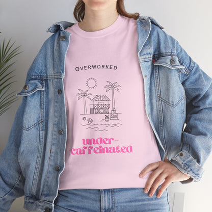 Overworked Office Humour Unisex Cotton Tee