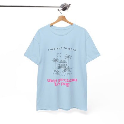 Pretend to Pay Office Humour Unisex Cotton Tee