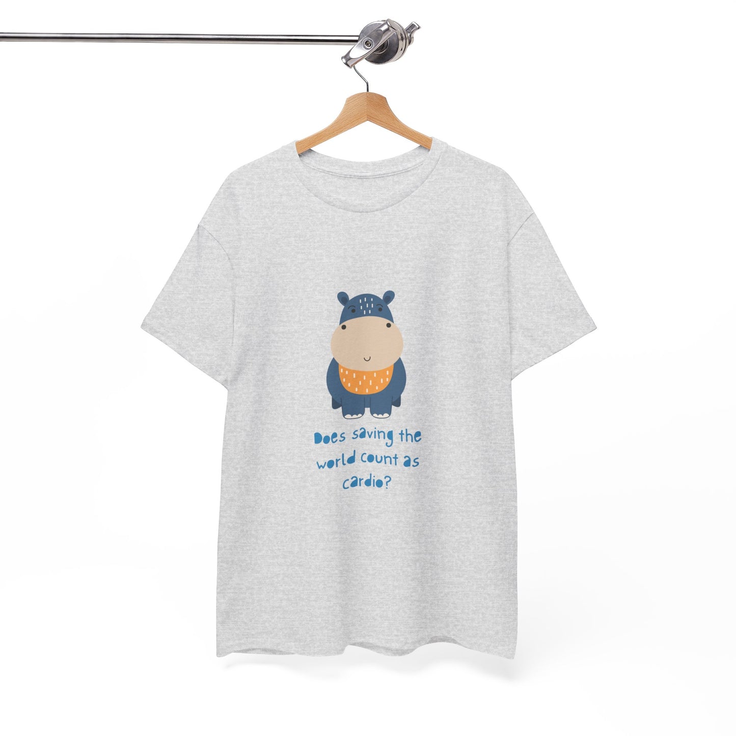 Cute Hippo Cardio Funny Unisex Cotton Tee