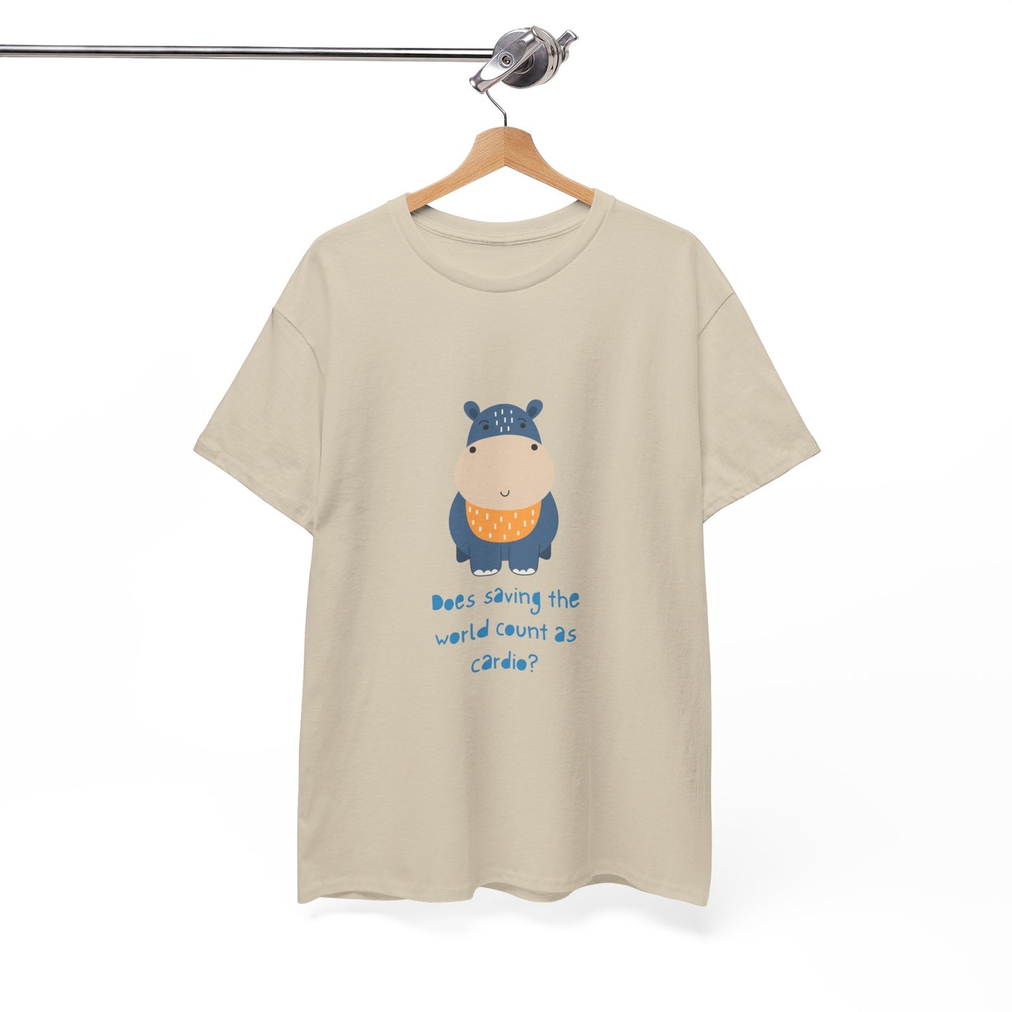 Cute Hippo Cardio Funny Unisex Cotton Tee