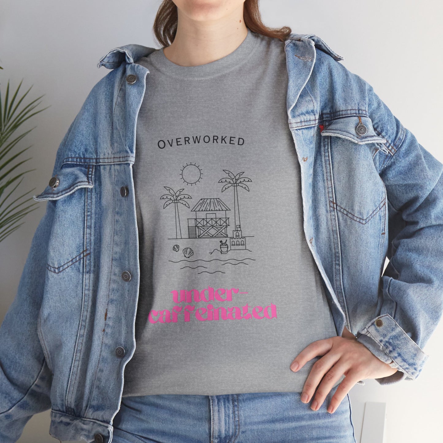 Overworked Office Humour Unisex Cotton Tee