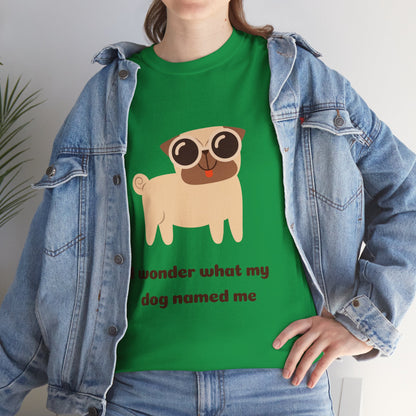 Quirky Funny Pug Unisex Cotton Tee