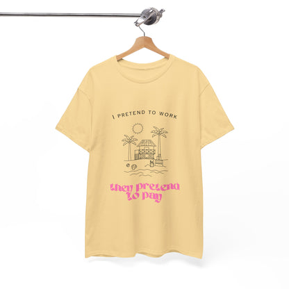 Pretend to Pay Office Humour Unisex Cotton Tee