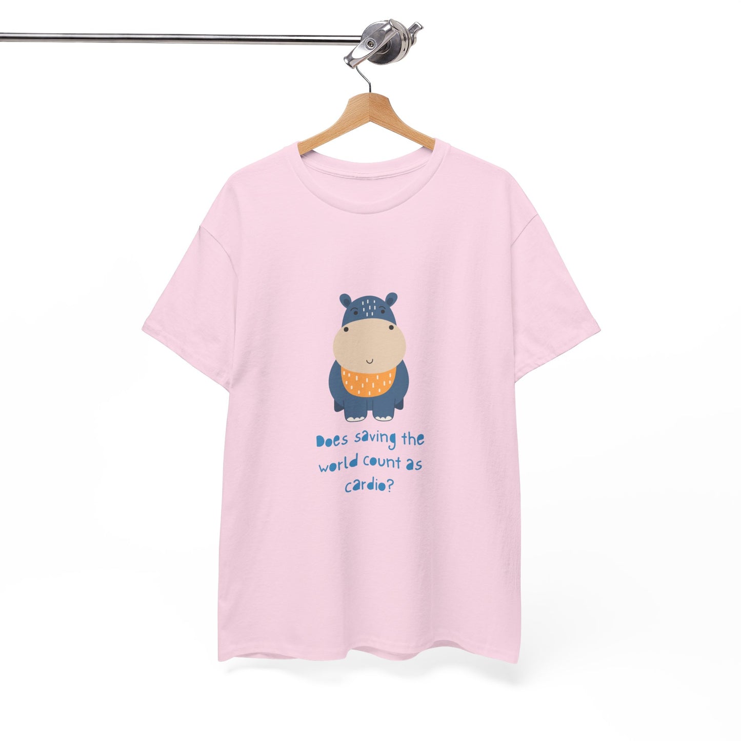 Cute Hippo Cardio Funny Unisex Cotton Tee